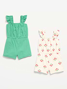 Image number 2 showing, Sleeveless Romper 2-Pack for Toddler Girls