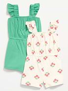 Image number 1 showing, Sleeveless Romper 2-Pack for Toddler Girls