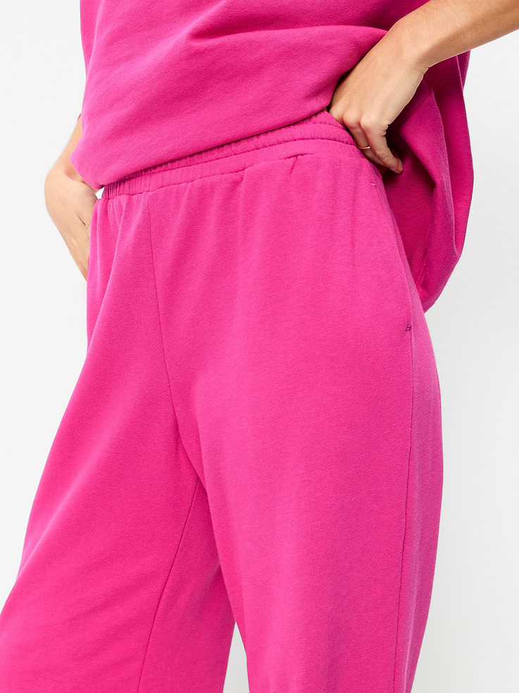 L'image numéro 3 présente Pantalon en coton ouaté à jambe large et à taille haute PurConfort