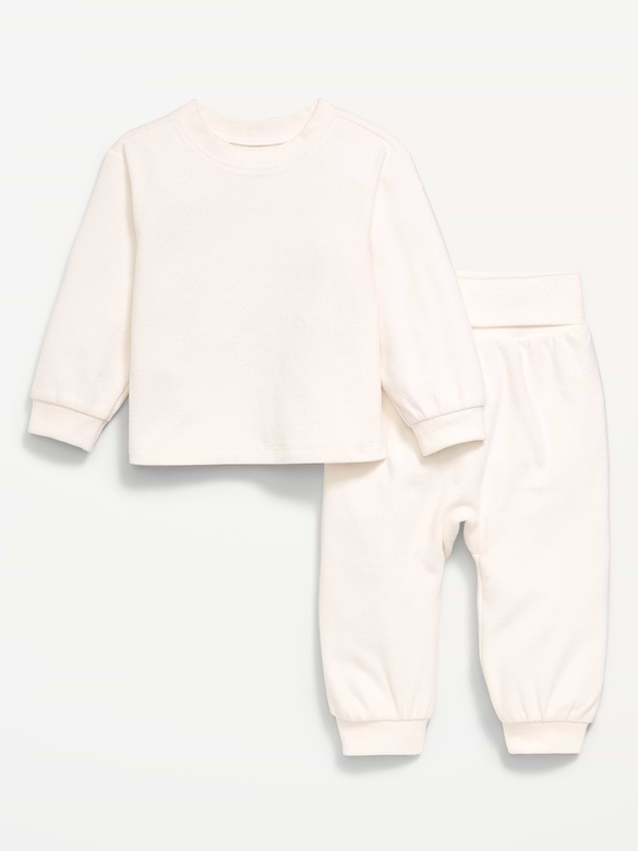 Cozy-Knit Long-Sleeve Top and Leggings Set for Baby