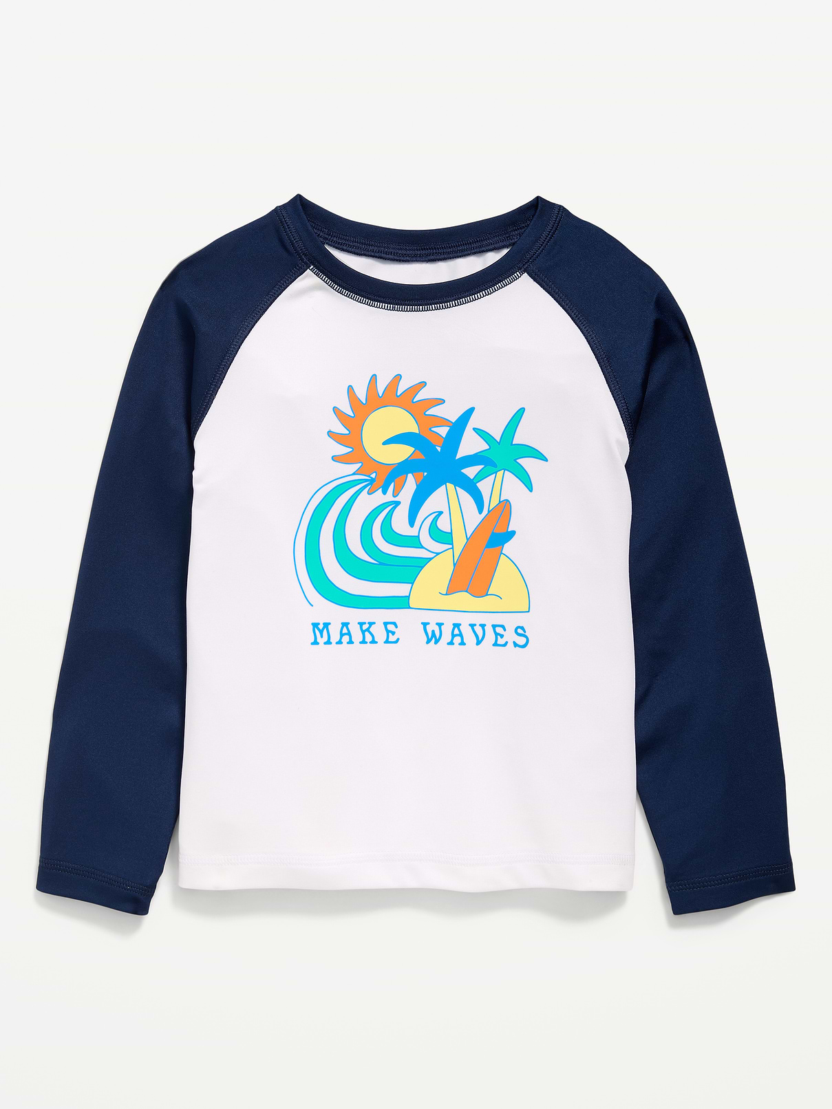 Long-Sleeve Graphic Rashguard Swim Top for Toddler Boys