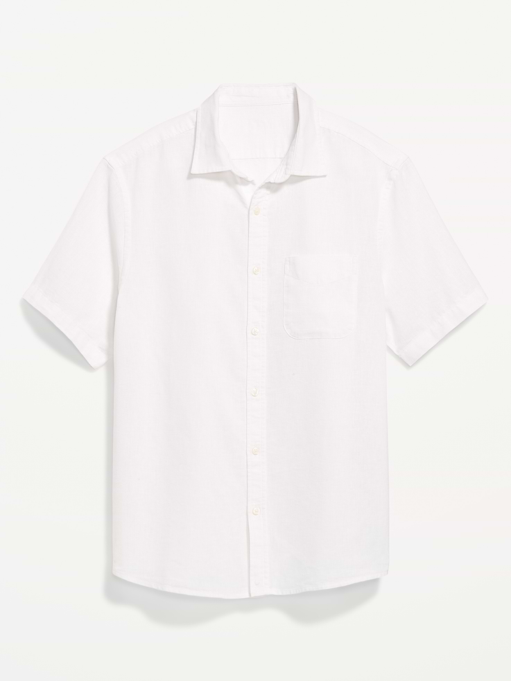 L'image numéro 4 présente Chemise classique passe-partout en mélange de lin