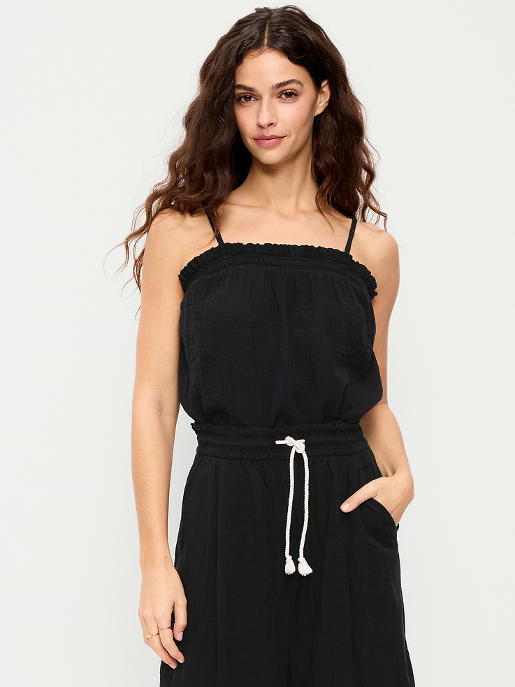 Image number 1 showing, Crinkle Gauze Tank Top