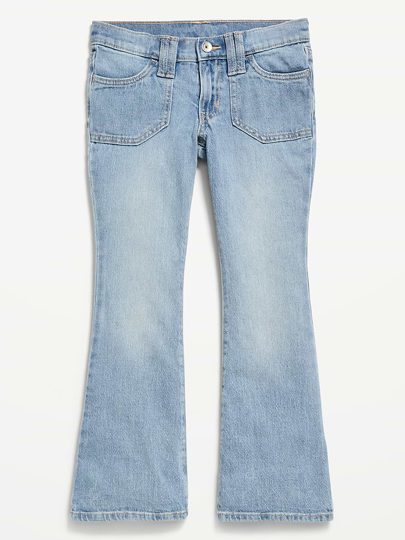 Jean à jambe évasée à taille basse pour fille