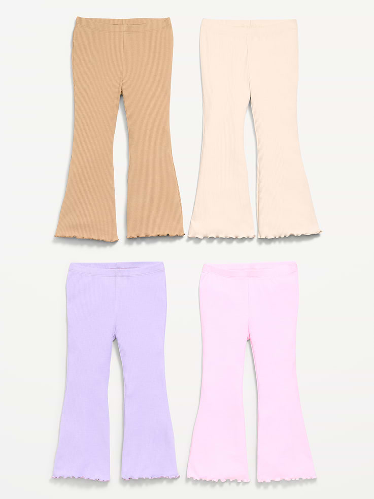 Image 2 of 2, Ribbed Flared Leggings 4-Pack for Toddler Girls