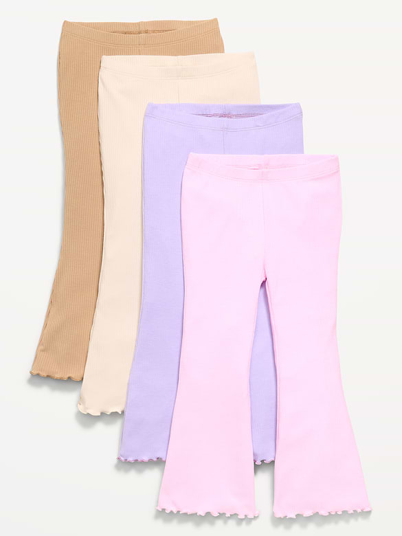 Ribbed Flared Leggings 4-Pack for Toddler Girls