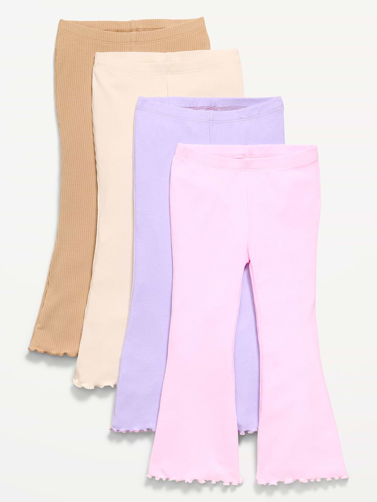 Image 1 of 2, elasticized waist, lettuce edge leg cuffs, flared leg, online exclusive, Product #889144