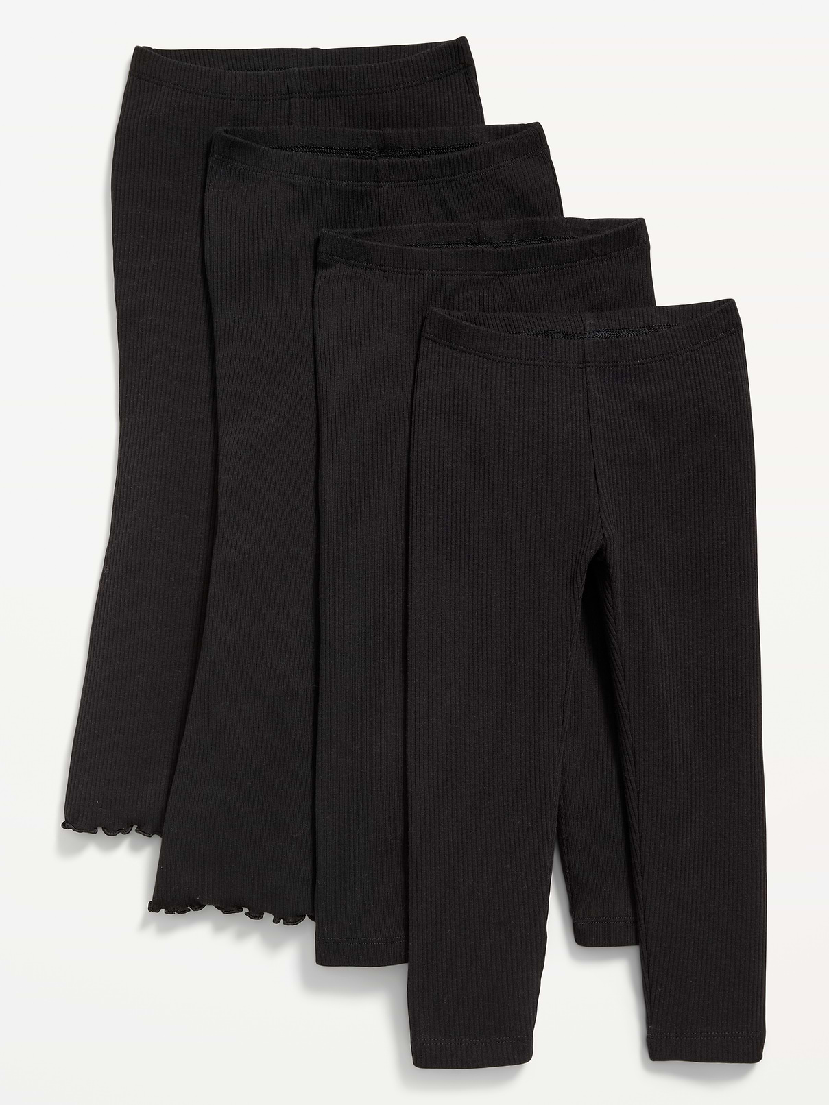 L'image numéro 1 présente Leggings côtelés variés pour toute-petite (paquet de 4)