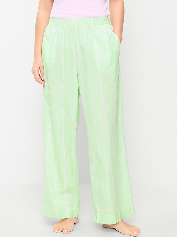 High-Waisted Poplin Pajama Pant