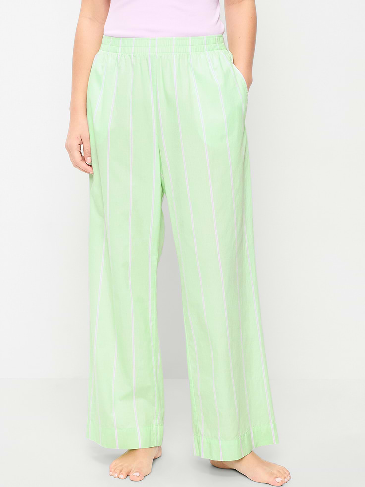 Image number 6 showing, High-Waisted Poplin Pajama Pant