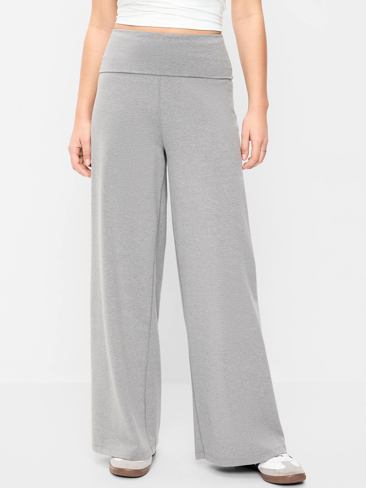 High-Waisted PowerChill Fold-Over Wide-Leg Pants | Old Navy