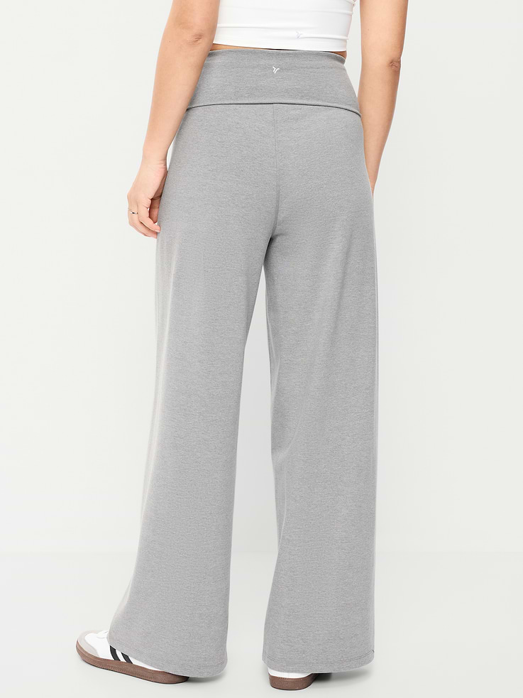Image number 5 showing, High-Waisted PowerChill Fold-Over Wide-Leg Pants