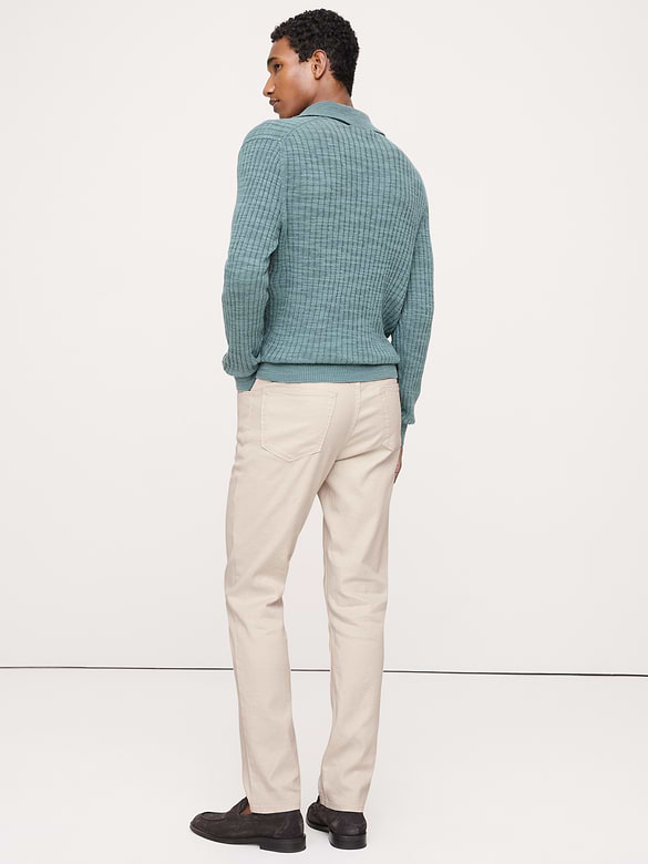Pantalon Voyageur étroit en lin et coton