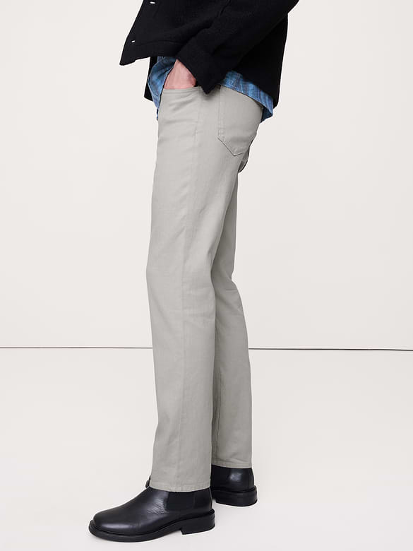 Pantalon Voyageur étroit en lin et coton
