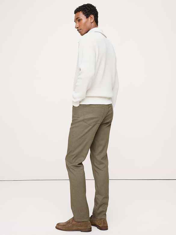 Pantalon Voyageur étroit en lin et coton