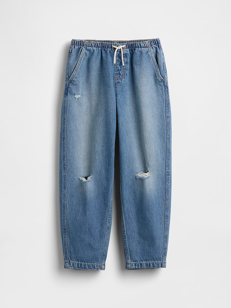 Image number 2 showing, Kids High Rise Easy Barrel Jeans