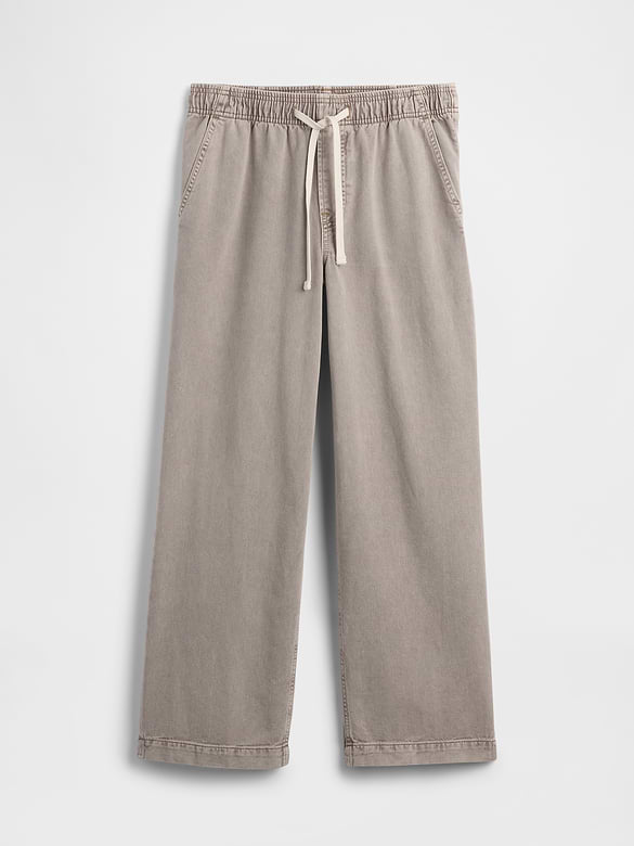 High Rise Pull-On Wide-Leg Jeans