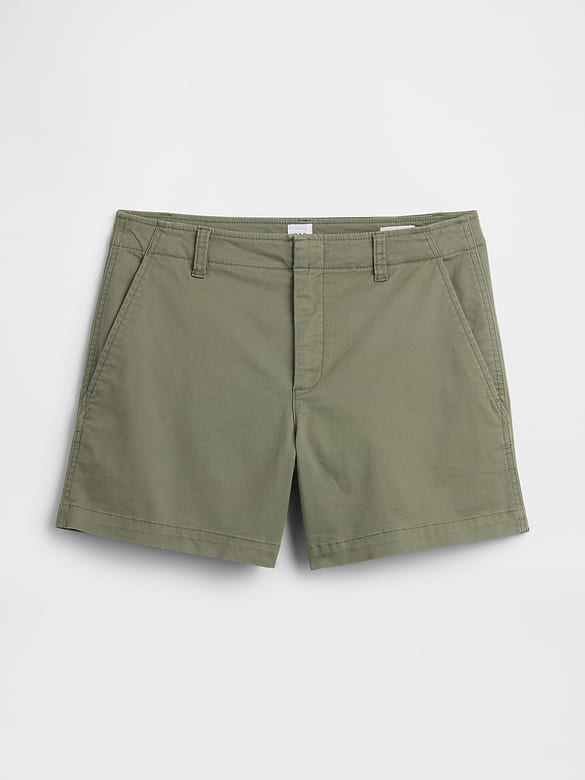 5" Mid Rise Downtown Khaki Shorts