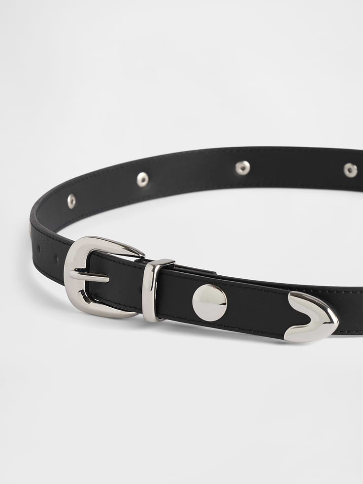 Image number 2 showing, Vegan-Leather Studded Western Belt