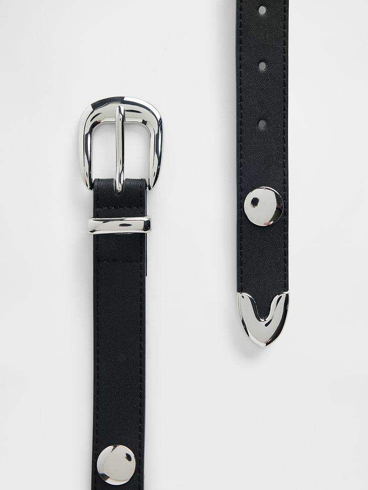 Image number 3 showing, Vegan-Leather Studded Western Belt