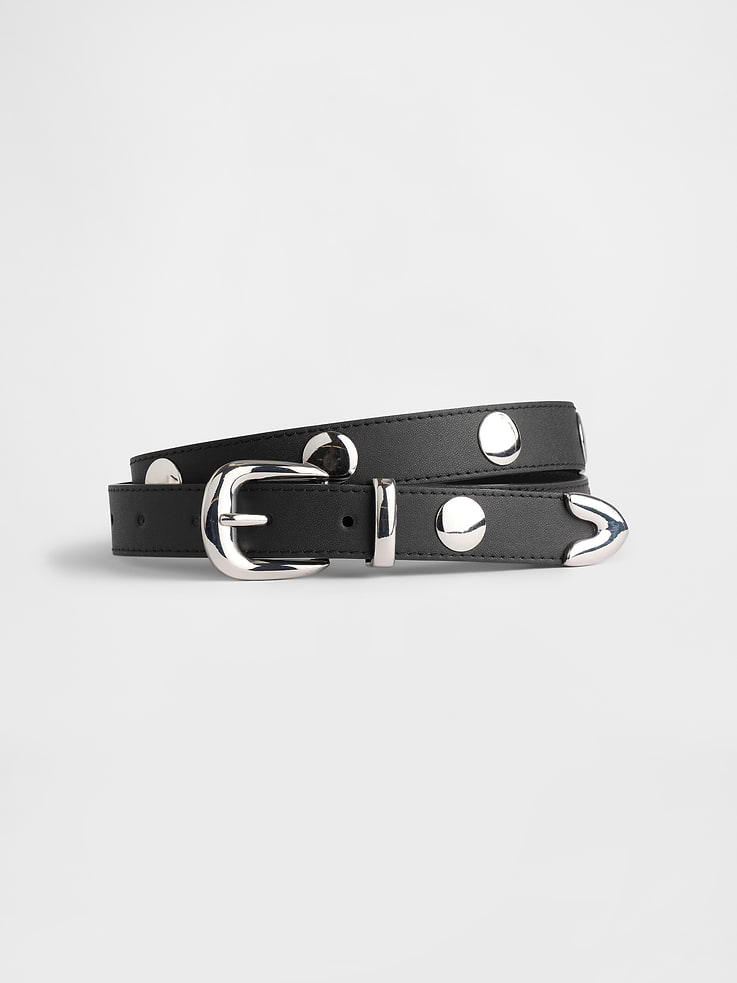 Image number 1 showing, Vegan-Leather Studded Western Belt