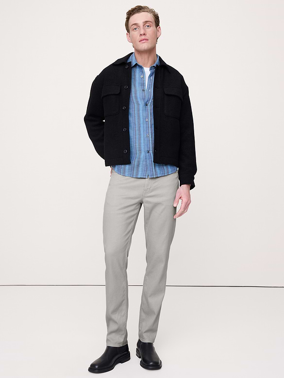 Pantalon Voyageur étroit en lin et coton