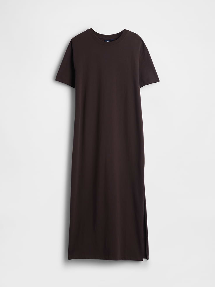 L'image numéro 5 présente Robe t-shirt longue surdimensionnée en tissu épais