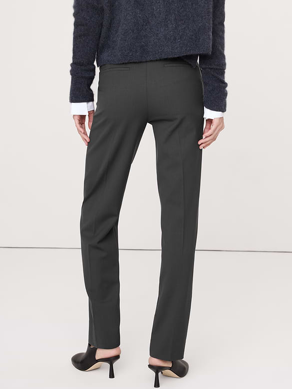Ultra High-Rise Modern Slim Italian Lightweight Wool Ankle Pant