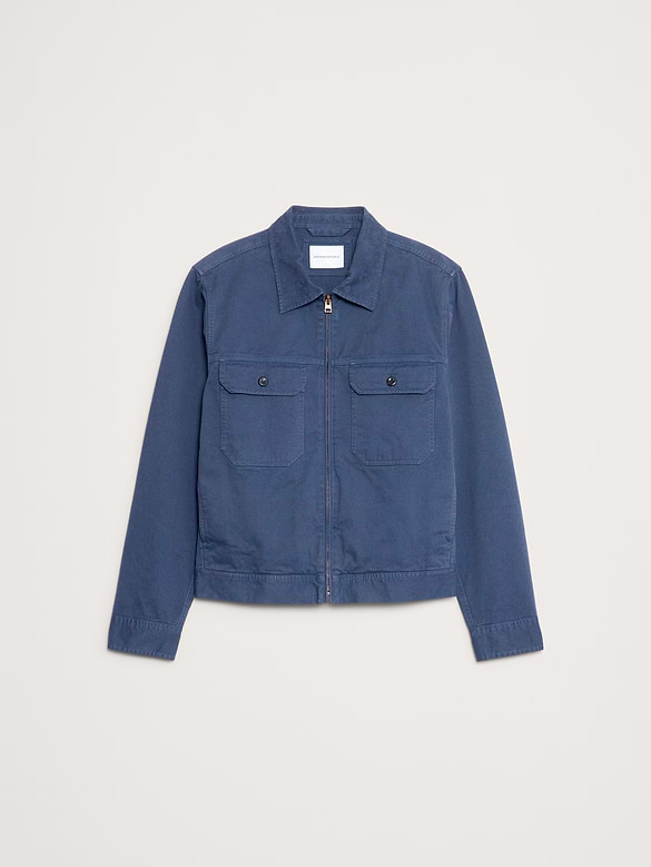 Cotton Twill Mechanic's Jacket with Corduroy Collar