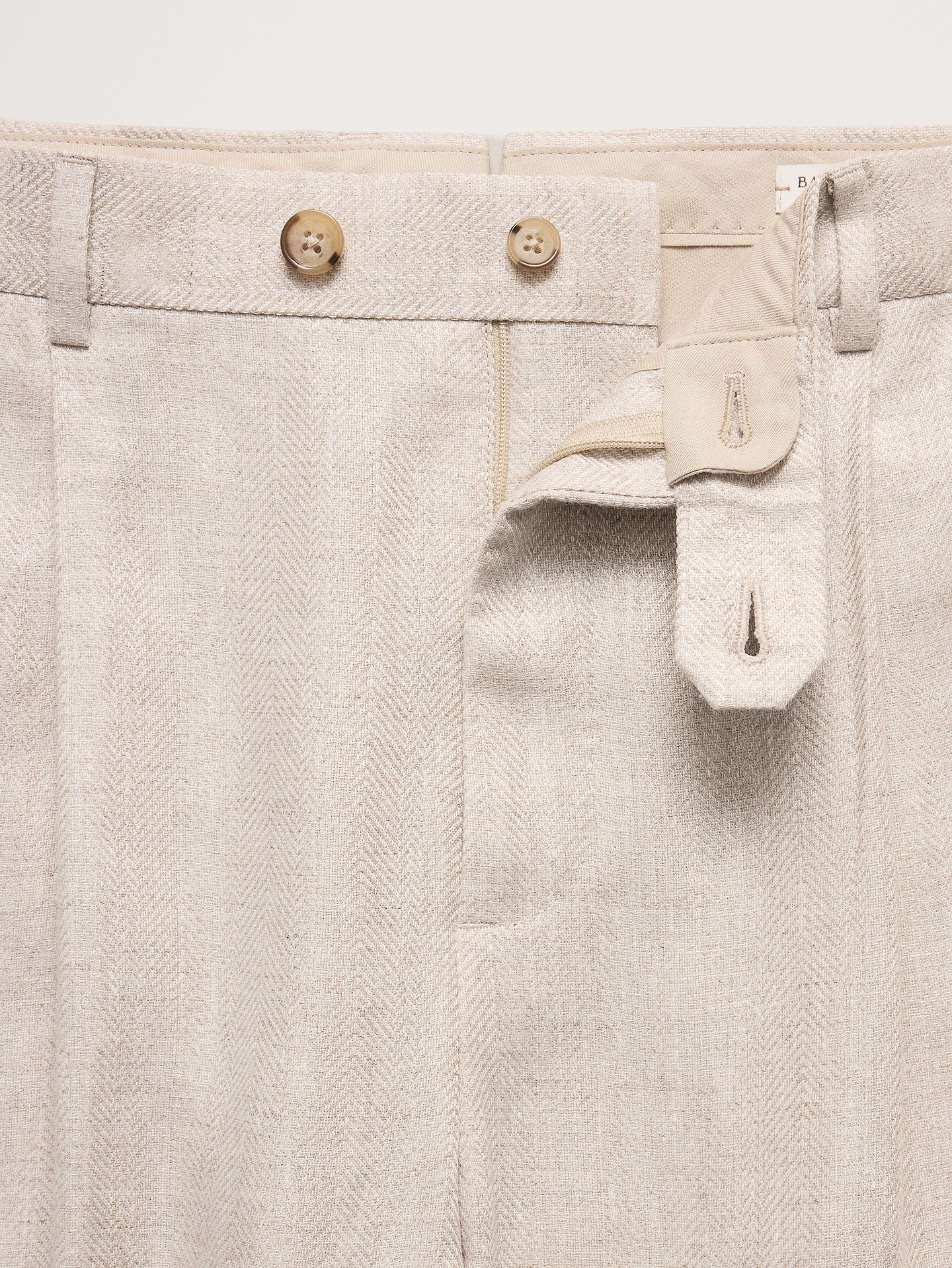 Image number 6 showing, Tailored Slim-Fit Herringbone Linen Suit Pant