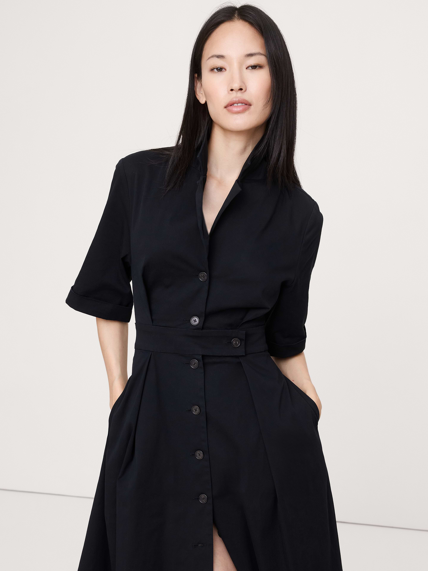 Image number 4 showing, Stretch-Poplin Shirtdress