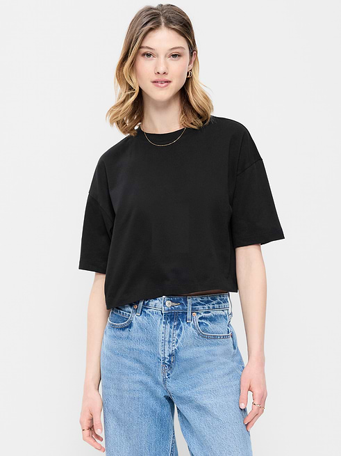 Vintage Vintage Crew-Neck Oversized Crop T-Shirt on clearance at Old Navy — 50% off
