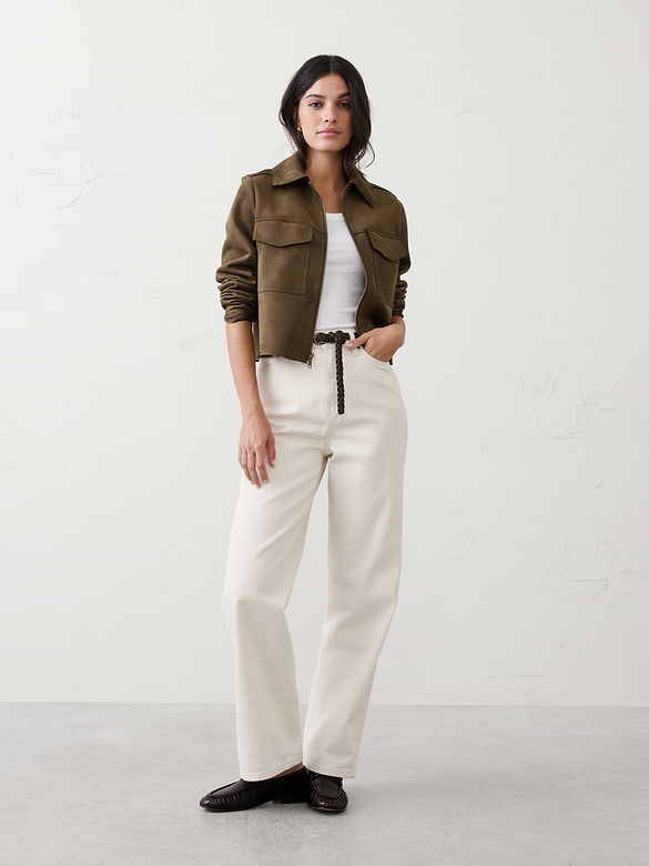 Vegan Suede Cropped Jacket