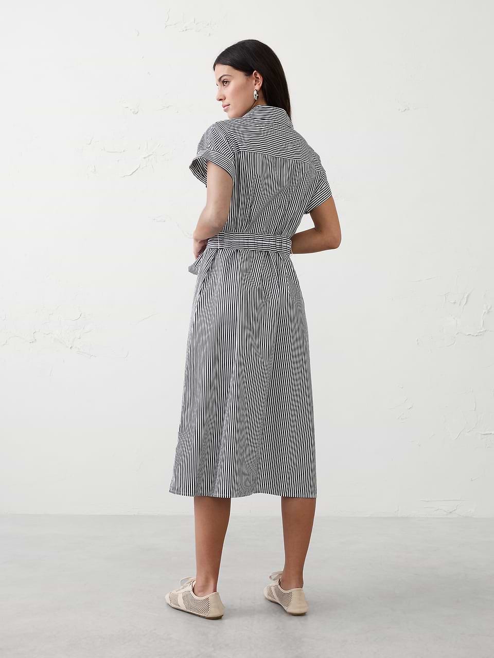 Poplin Utility Midi Shirtdress