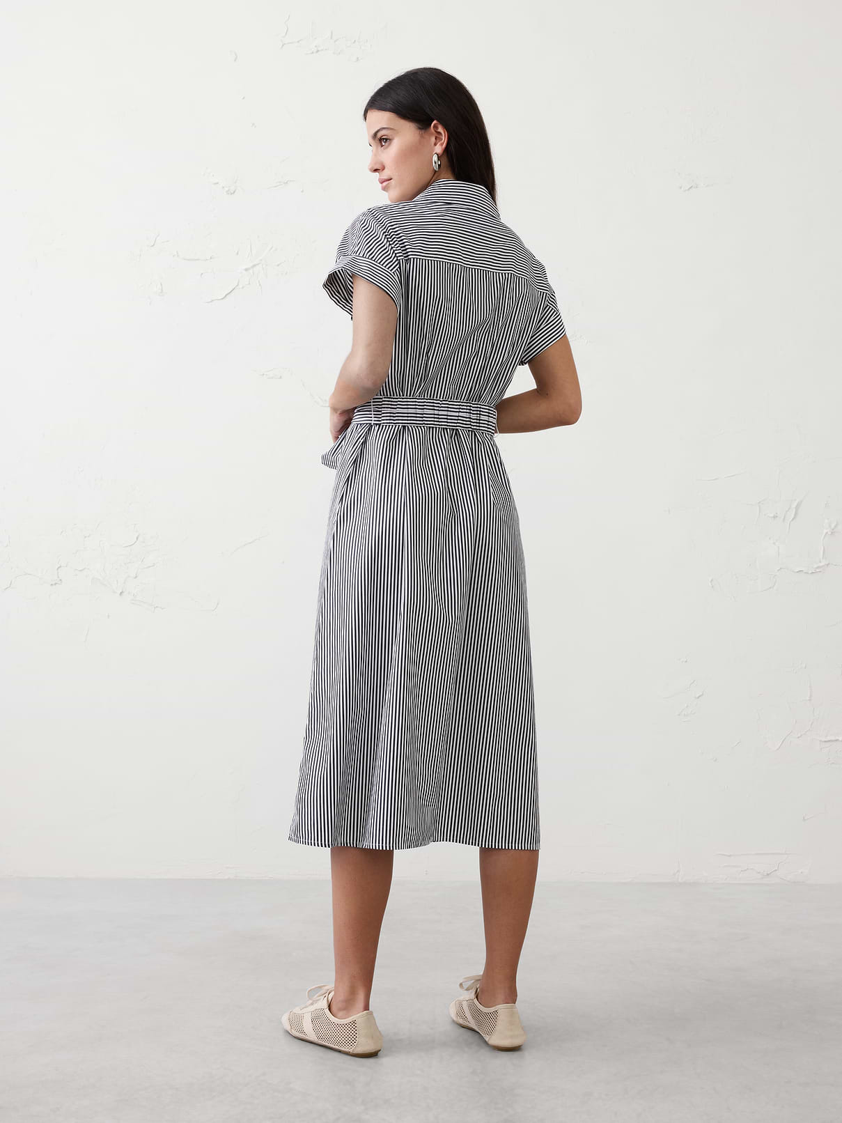 Poplin Utility Midi Shirtdress | Banana Republic Factory