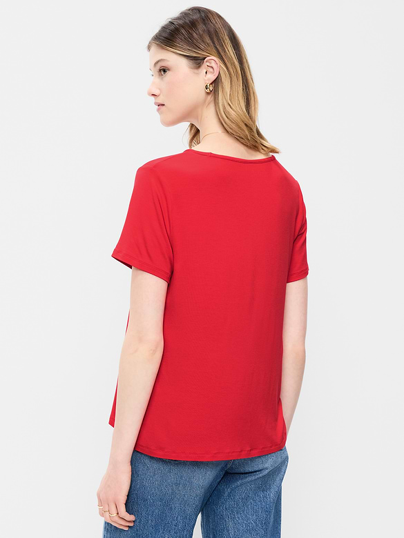 T-shirt luxueux à col en V