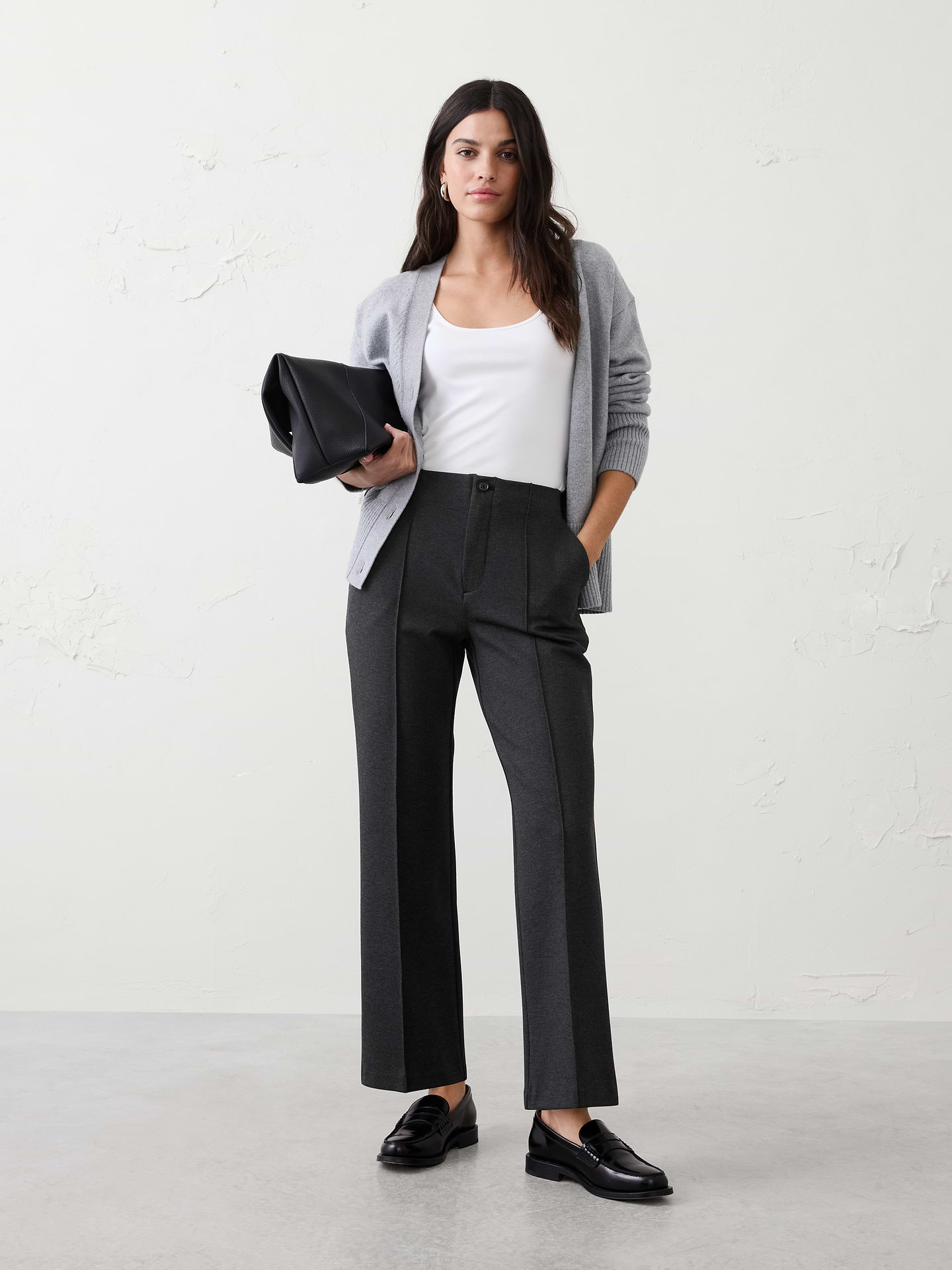 Image number 1 showing, Straight High-Rise Ponte Pant