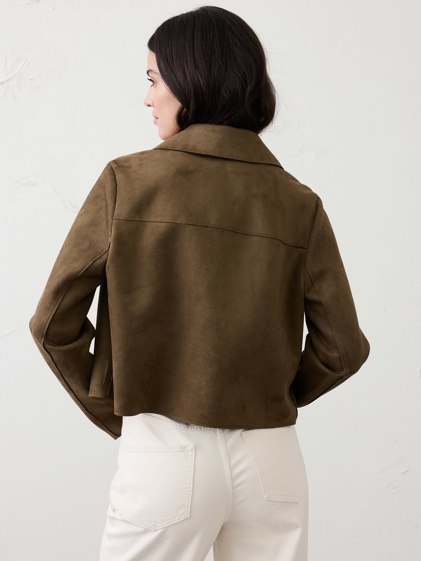 Image number 5 showing, Vegan Suede Cropped Jacket