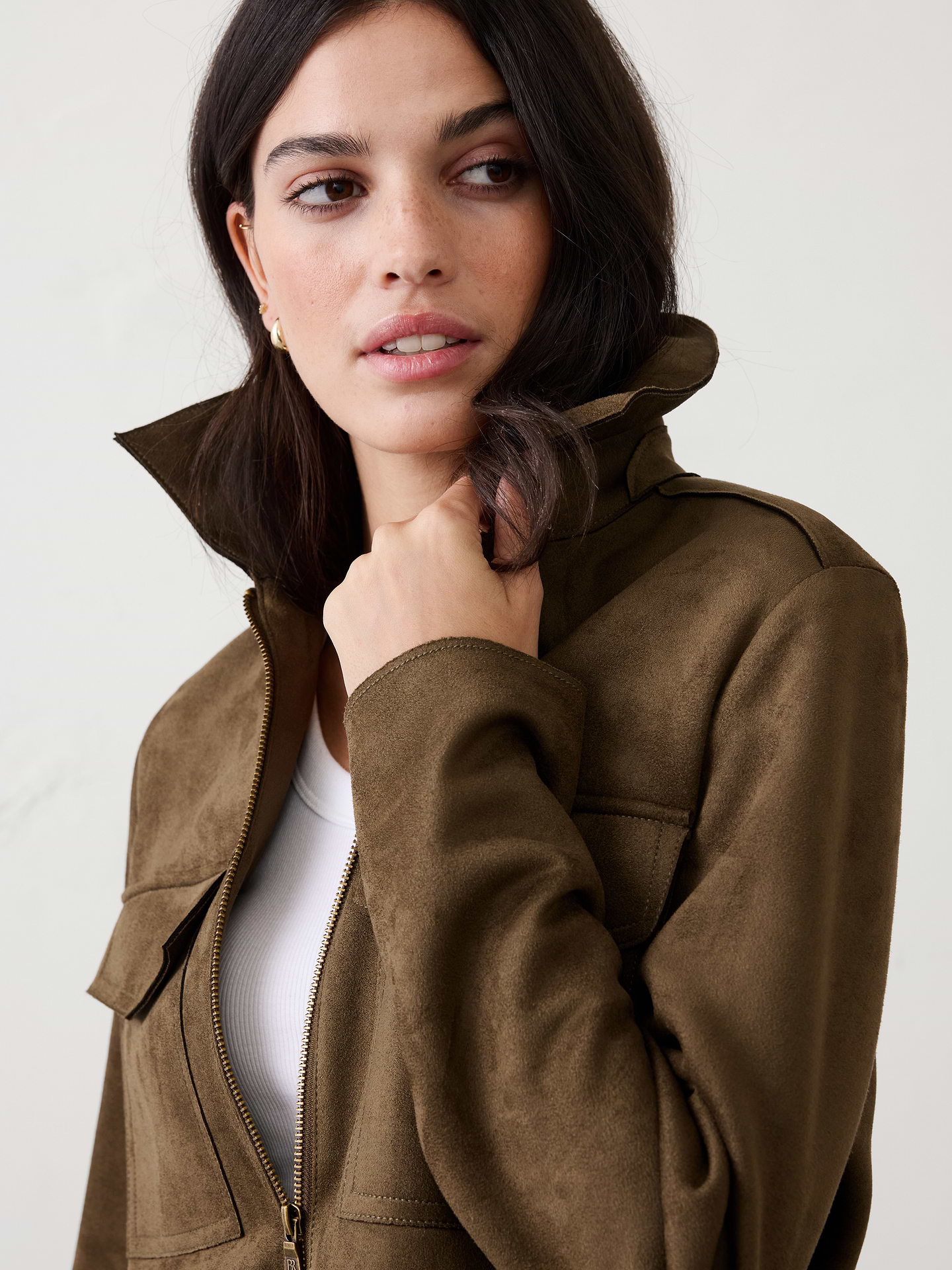 Image number 6 showing, Vegan Suede Cropped Jacket