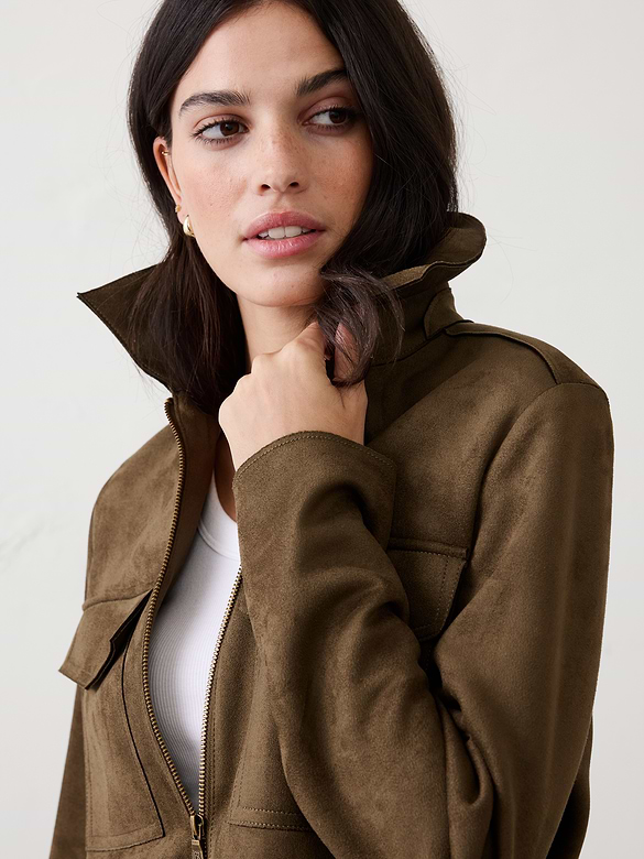 Vegan Suede Cropped Jacket