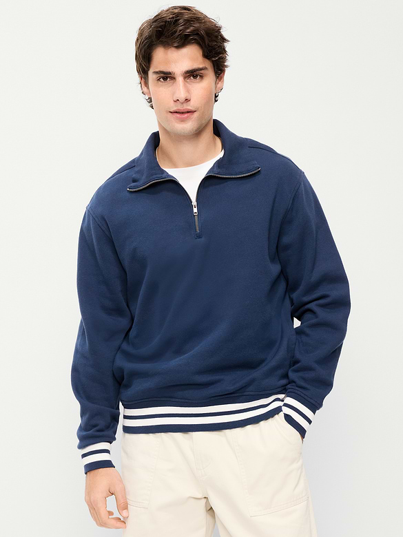 Collared Nautical Fleece Pullover