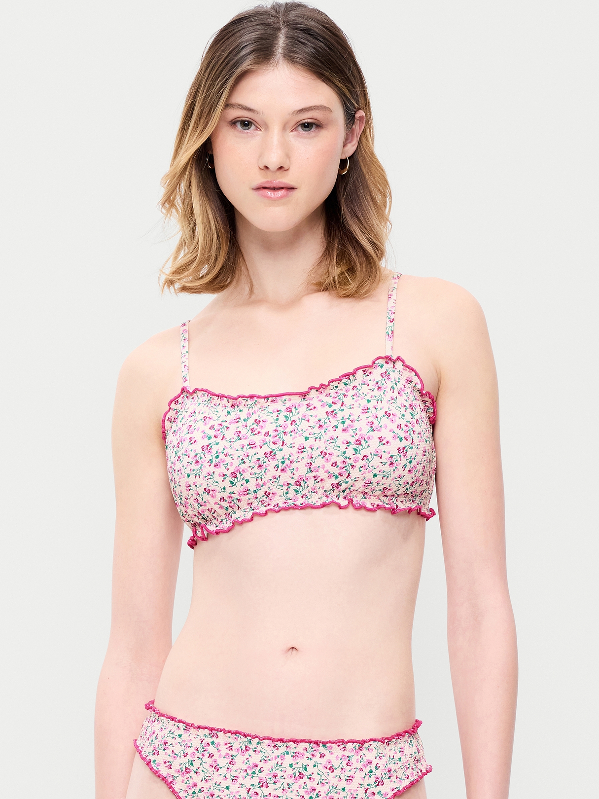 Scoop-Neck Ruffle Swim Top | Old Navy