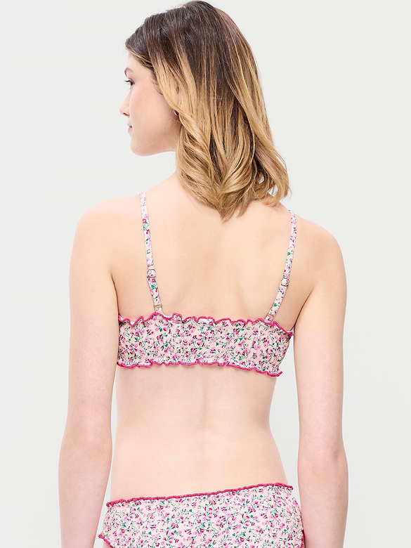 Scoop-Neck Ruffle Swim Top
