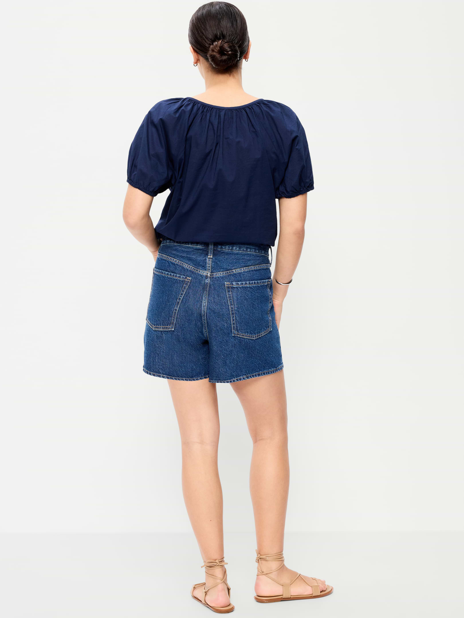 High-Waisted Wow Baggy Jean Shorts -- 5-inch inseam | Old Navy