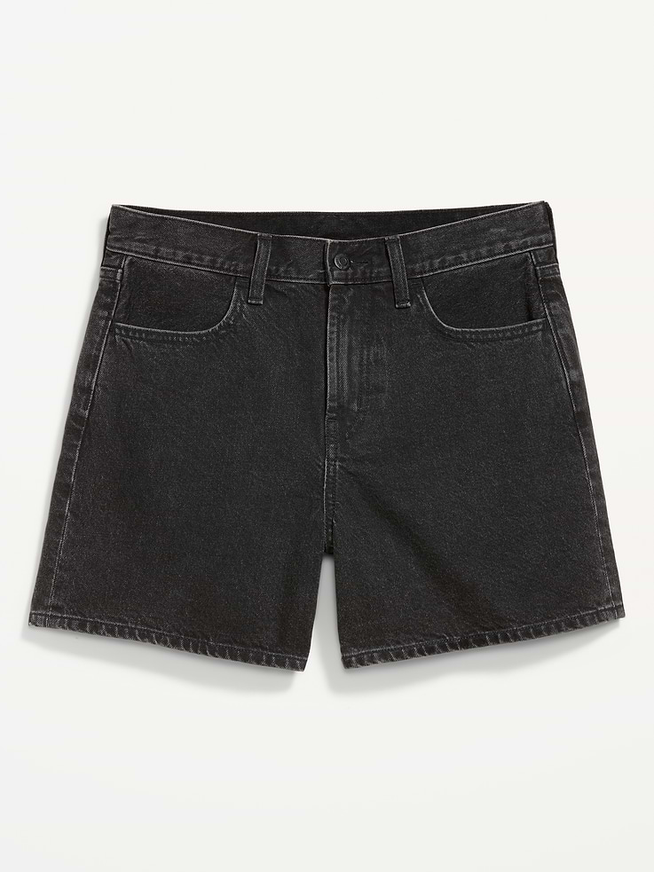 Image 4 of 9, High-Waisted Wow Baggy Jean Shorts -- 5-inch inseam