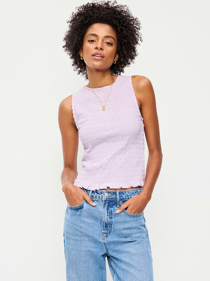 Image number 1 showing, Sleeveless Smocked Tank Top