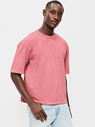 L'image numéro 1 présente T-shirt court en tissu épais teint en plongée
