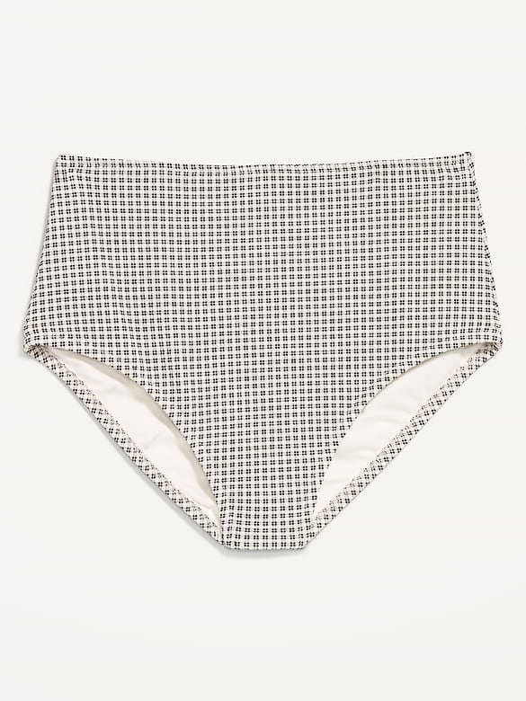 High-Waisted Pique Bikini Swim Bottoms