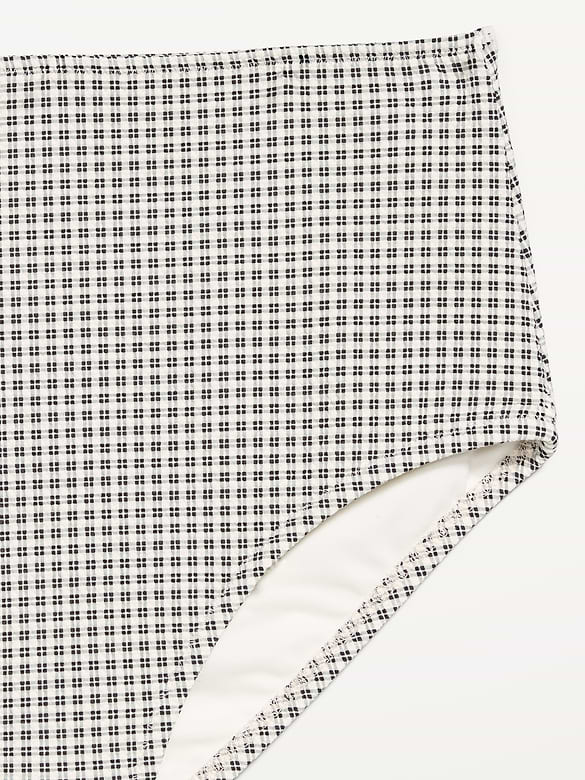 High-Waisted Pique Bikini Swim Bottoms