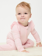 L'image numéro 1 présente Une-pièce côtelé à pieds Nuit ou jeu à glissière bidirectionnelle pour bébé